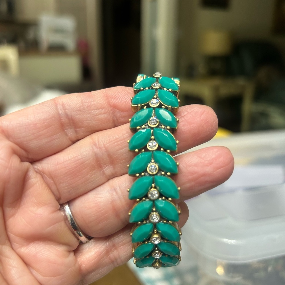 J. Crew Green and Gold Bracelet